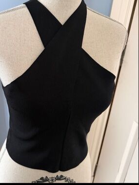 Zara Black Crisscross Halter Crop Top